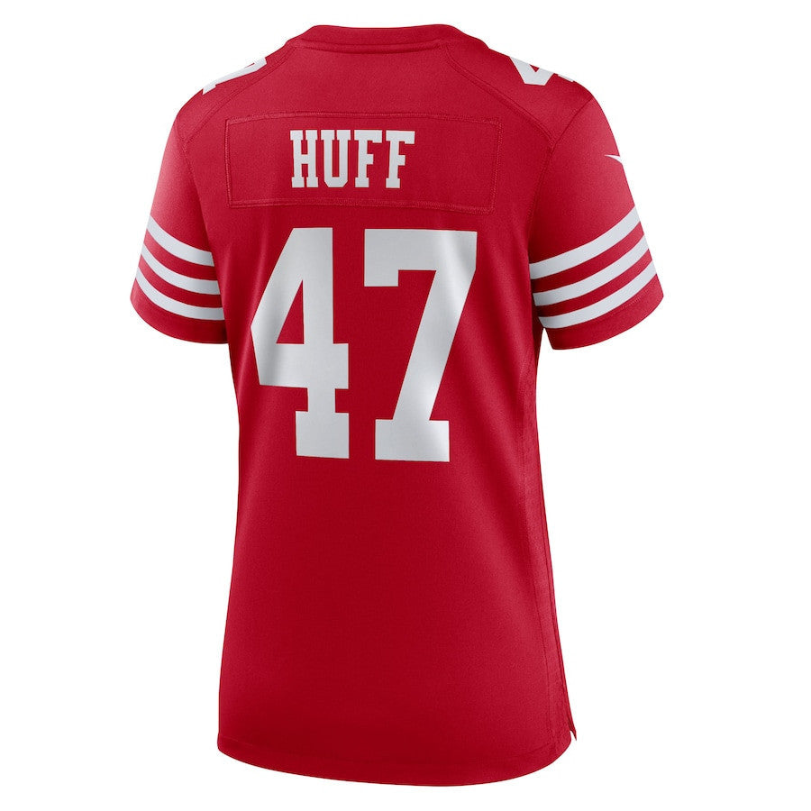 Bryce Huff 47 San Francisco 49ers Women's Team Game Jersey - Scarlet