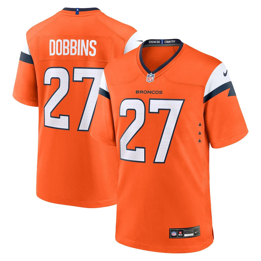 J.K. Dobbins 27 Denver Broncos Team Game Men Jersey - Orange