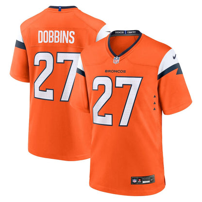 J.K. Dobbins 27 Denver Broncos Team Game Men Jersey - Orange