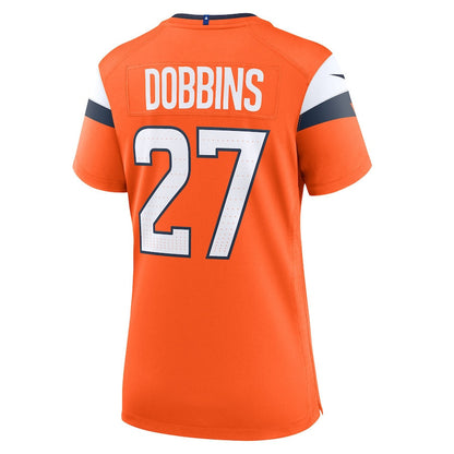J.K. Dobbins 27 Denver Broncos Women's Team Game Jersey - Orange
