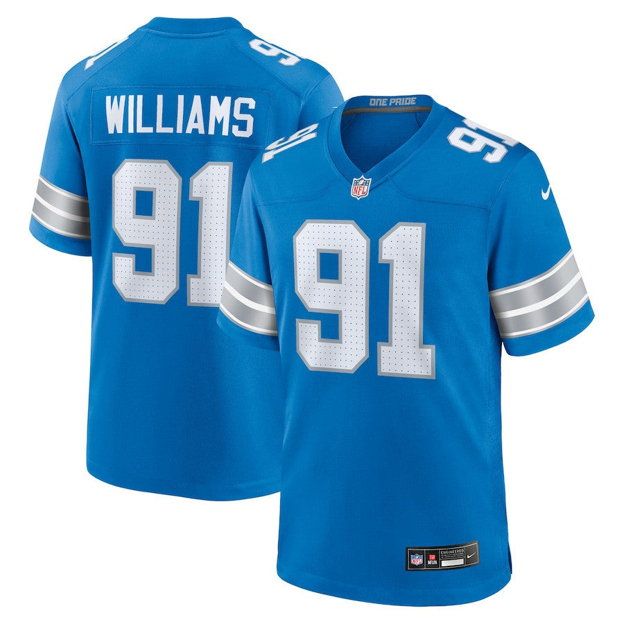 Tyleik Williams 91 Detroit Lions Team Game Men Jersey - Blue