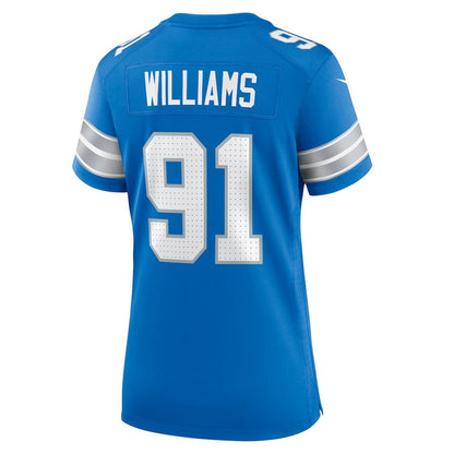 Tyleik Williams 91 Detroit Lions Women's Team Game Jersey - Blue