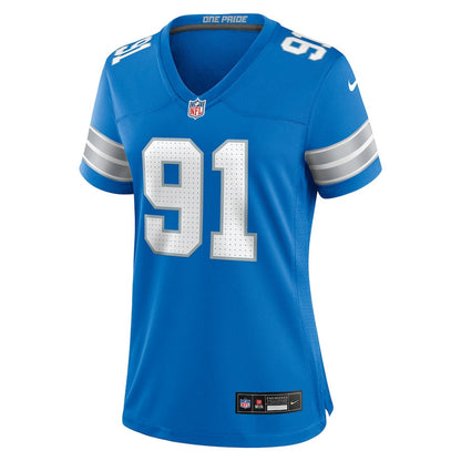 Tyleik Williams 91 Detroit Lions Women's Team Game Jersey - Blue