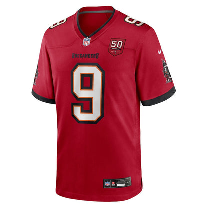 Emeka Egbuka 9 Tampa Bay Buccaneers Team 50th Season Patch Game Men Jersey - Red