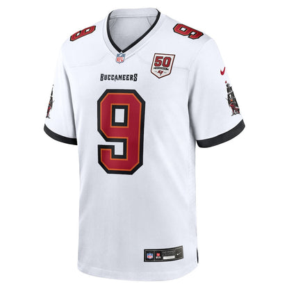 Emeka Egbuka 9 Tampa Bay Buccaneers 50th Season Patch Game Men Jersey - White