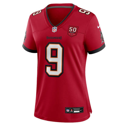 Emeka Egbuka 9 Tampa Bay Buccaneers Women's Team 50th Season Patch Game Jersey - Red