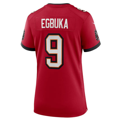 Emeka Egbuka 9 Tampa Bay Buccaneers Women's Team 50th Season Patch Game Jersey - Red