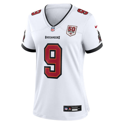 Emeka Egbuka 9 Tampa Bay Buccaneers Women's 50th Season Patch Game Jersey - White