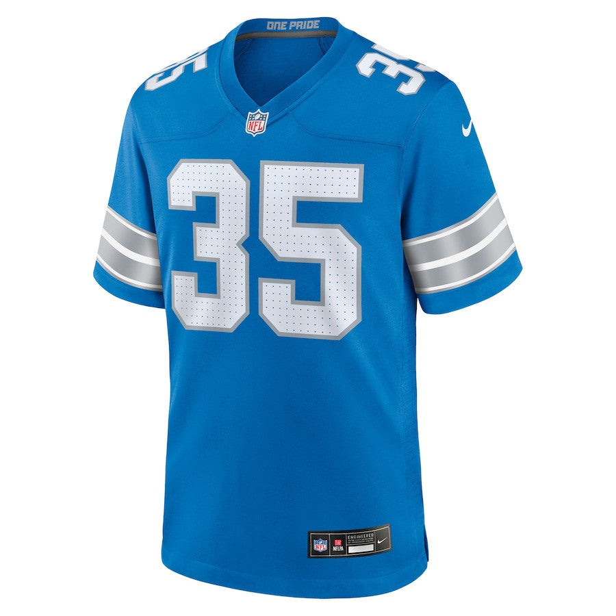 Tyson Russell 35 Detroit Lions Team Game Men Jersey - Blue