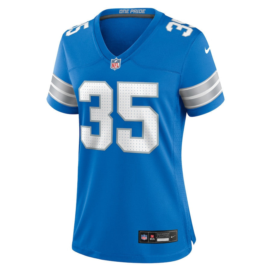 Tyson Russell 35 Detroit Lions Women's Team Game Jersey - Blue