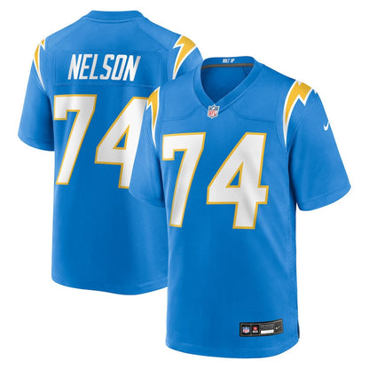 Ryan Nelson 74 Los Angeles Chargers Team Game Men Jersey - Powder Blue
