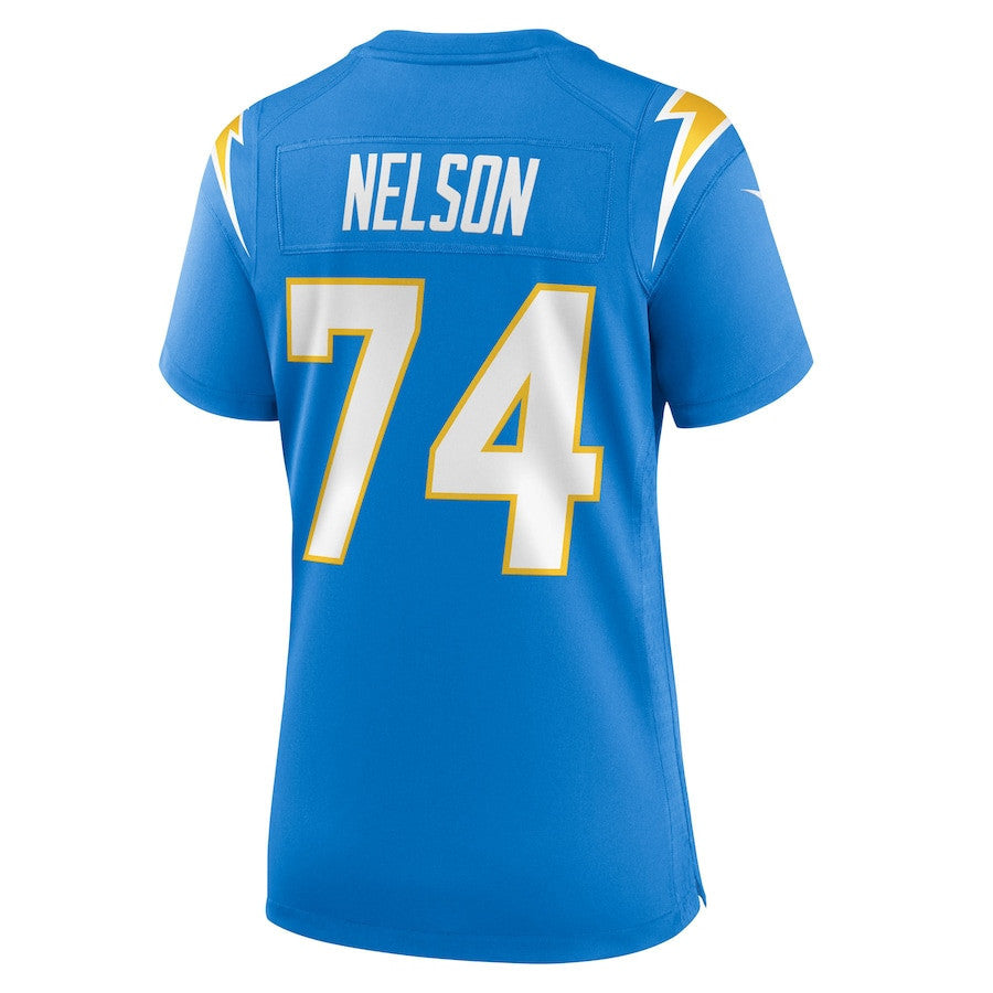 Ryan Nelson 74 Los Angeles Chargers Women's Team Game Jersey - Powder Blue