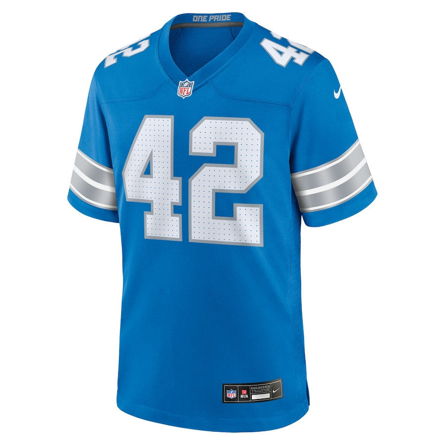Jabari Small 42 Detroit Lions Team Game Men Jersey - Blue