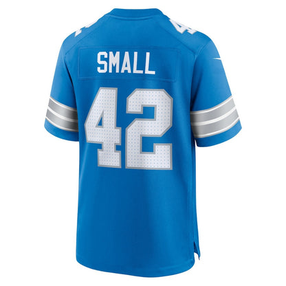 Jabari Small 42 Detroit Lions Team Game Men Jersey - Blue