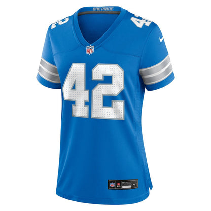 Jabari Small 42 Detroit Lions Women's Team Game Jersey - Blue