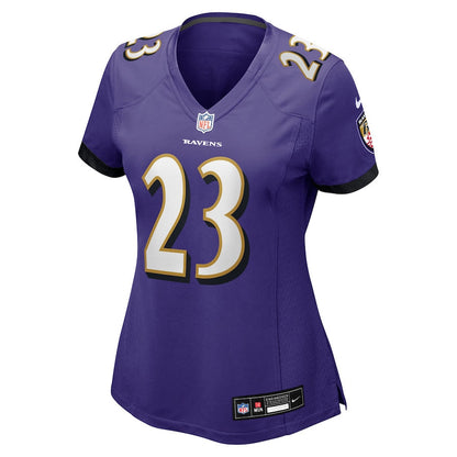 Jaire Alexander 23 Baltimore Ravens Women's Team Game Jersey - Purple