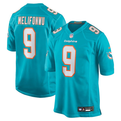 Ifeatu Melifonwu 9 Miami Dolphins Team Game Men Jersey - Aqua