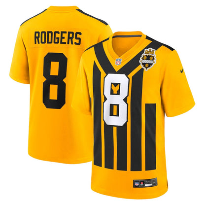 Aaron Rodgers 8 Pittsburgh Steelers Alternate 1933 Throwback Game Men Jersey - Gold