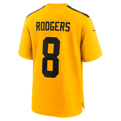 Aaron Rodgers 8 Pittsburgh Steelers Alternate 1933 Throwback Game Men Jersey - Gold
