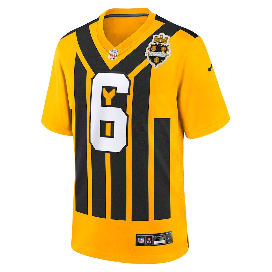 Patrick Queen 6 Pittsburgh Steelers Alternate 1933 Throwback Game Men Jersey - Gold