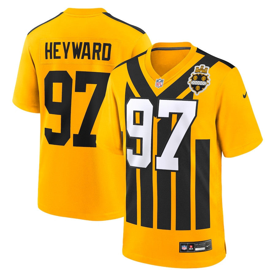 Cameron Heyward 97 Pittsburgh Steelers Alternate 1933 Throwback Game Men Jersey - Gold