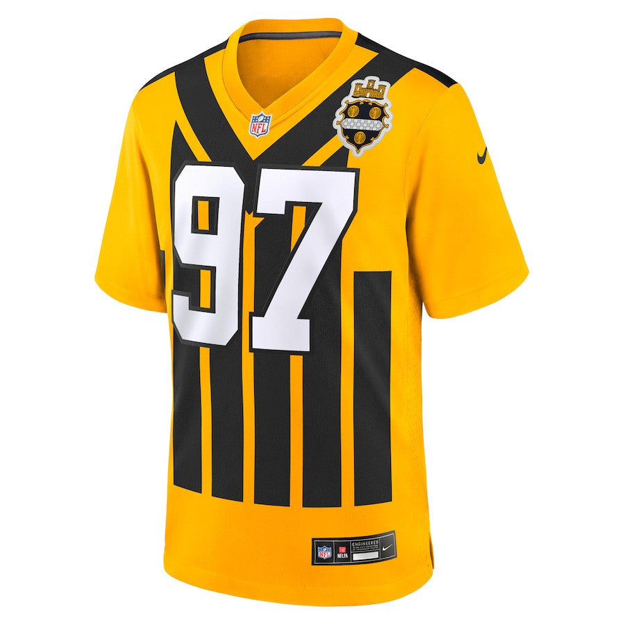 Cameron Heyward 97 Pittsburgh Steelers Alternate 1933 Throwback Game Men Jersey - Gold