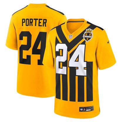 Joey Porter Jr. 24 Pittsburgh Steelers Alternate 1933 Throwback Game Men Jersey - Gold