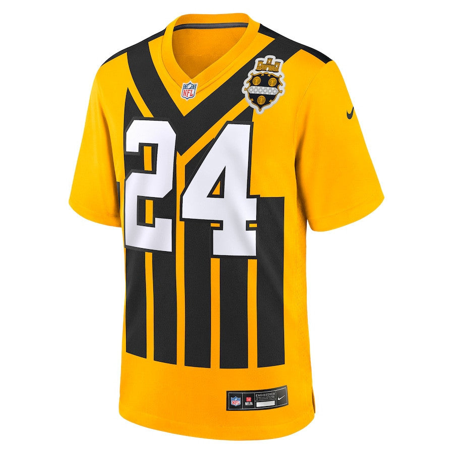 Joey Porter Jr. 24 Pittsburgh Steelers Alternate 1933 Throwback Game Men Jersey - Gold