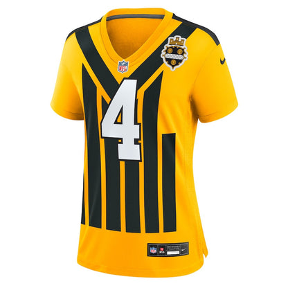 DK Metcalf 4 Pittsburgh Steelers Women's Alternate 1933 Throwback Game Jersey - Gold