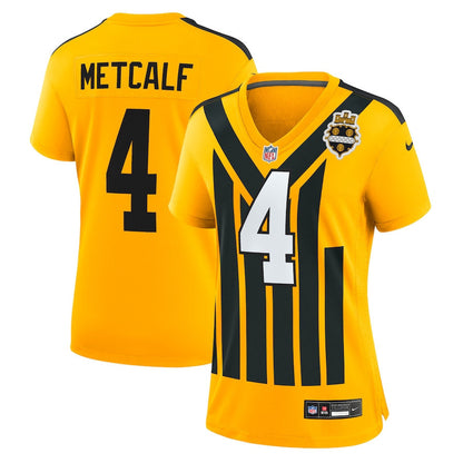 DK Metcalf 4 Pittsburgh Steelers Women's Alternate 1933 Throwback Game Jersey - Gold