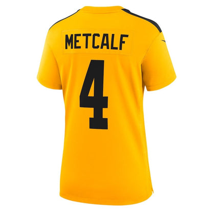 DK Metcalf 4 Pittsburgh Steelers Women's Alternate 1933 Throwback Game Jersey - Gold