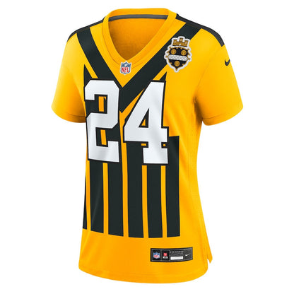 Joey Porter Jr. 24 Pittsburgh Steelers Women's Alternate 1933 Throwback Game Jersey - Gold