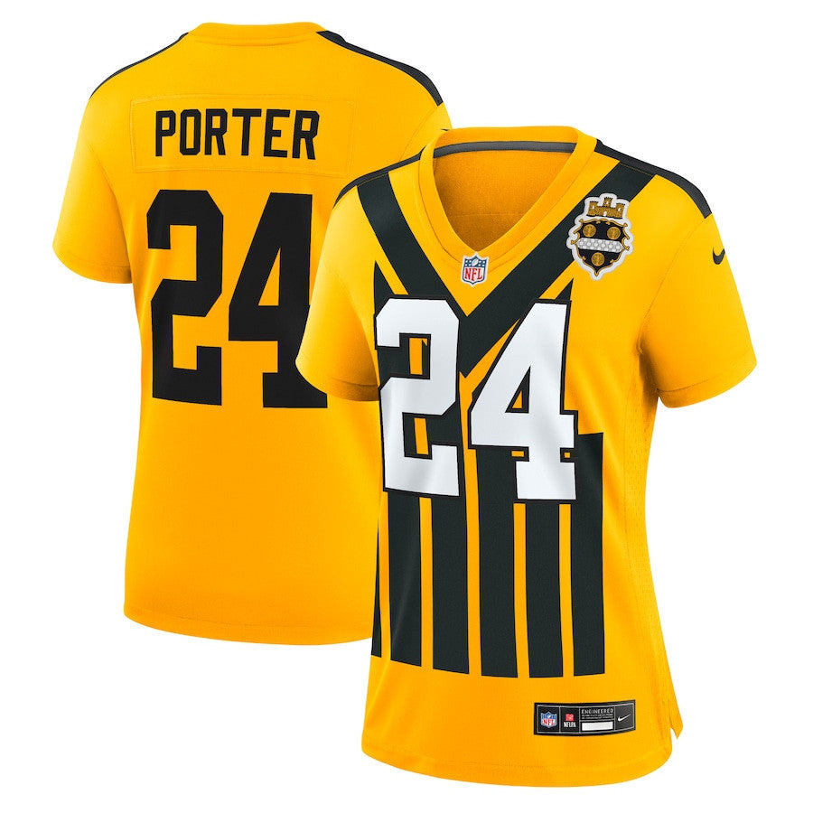 Joey Porter Jr. 24 Pittsburgh Steelers Women's Alternate 1933 Throwback Game Jersey - Gold