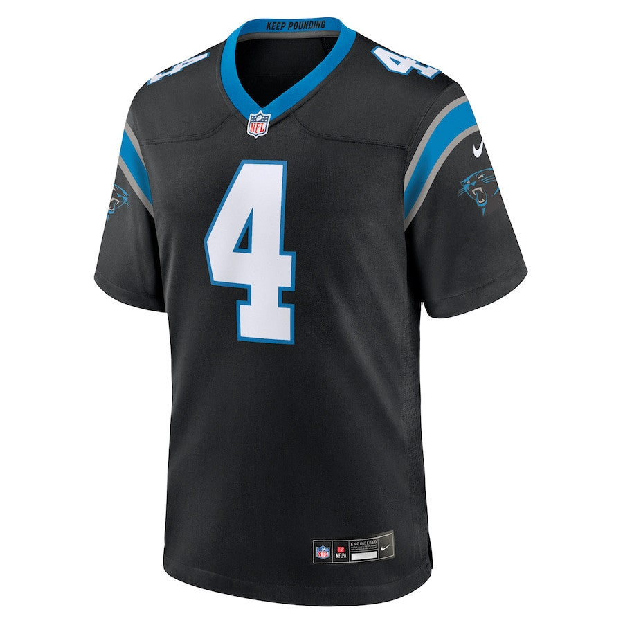 Tetairoa McMillan 4 Carolina Panthers 2025 NFL Draft First Round Pick Game Men Jersey - Black