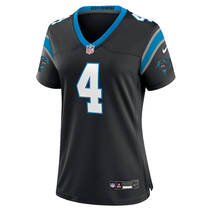 Tetairoa McMillan 4 Carolina Panthers Women's Team Game Jersey - Black