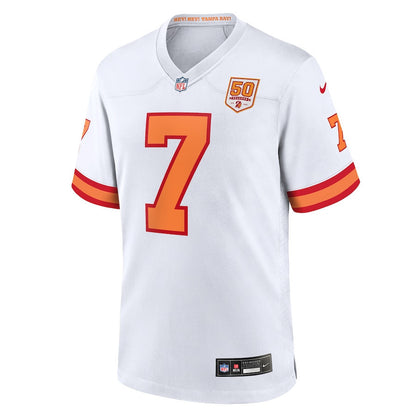 Bucky Irving 7 '76 Tampa Bay Buccaneers Game Men Jersey - White