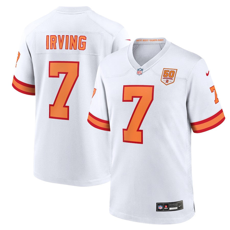 Bucky Irving 7 '76 Tampa Bay Buccaneers Game Men Jersey - White