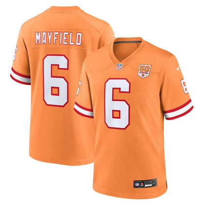 Baker Mayfield 6 Tampa Bay Buccaneers 50th Season Game Men Jersey - Creamsicle
