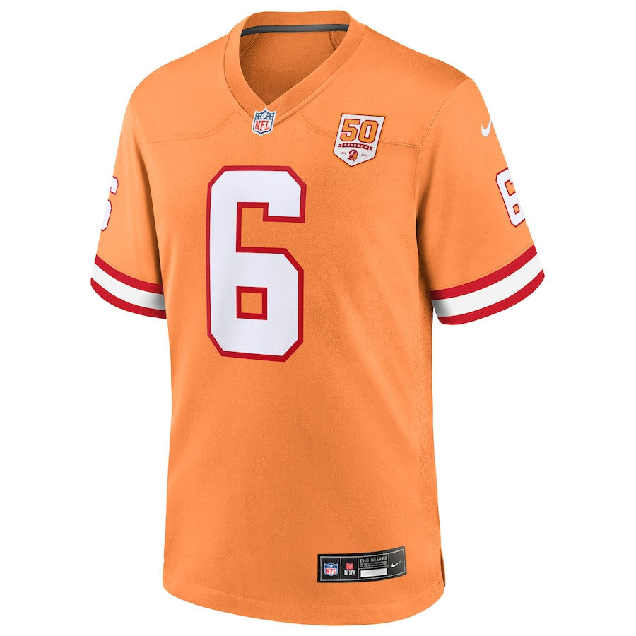 Baker Mayfield 6 Tampa Bay Buccaneers 50th Season Game Men Jersey - Creamsicle