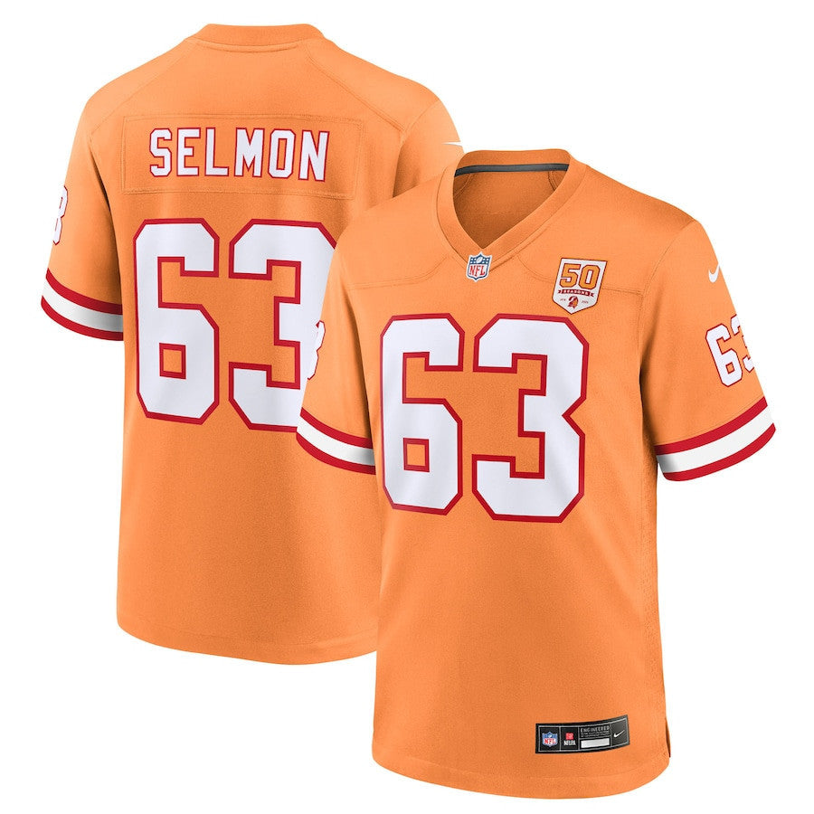 Lee Roy Selmon 63 Tampa Bay Buccaneers 50th Season Game Men Jersey - Creamsicle