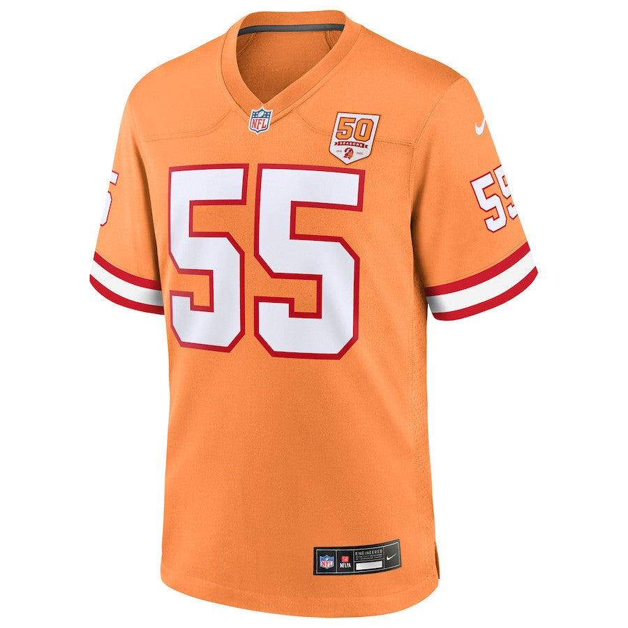 Derrick Brooks 55 Tampa Bay Buccaneers 50th Season Game Men Jersey - Creamsicle