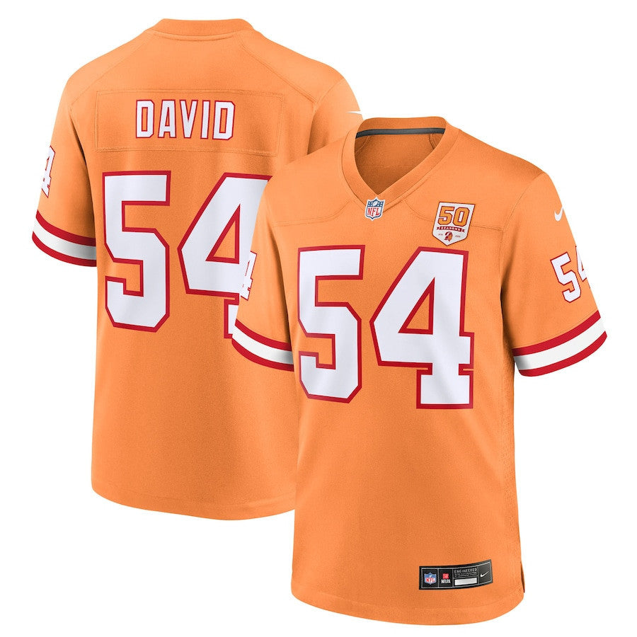 Lavonte David 54 Tampa Bay Buccaneers 50th Season Game Men Jersey - Creamsicle