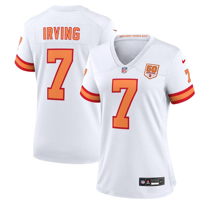 Bucky Irving 7 '76 Tampa Bay Buccaneers Women's 50th Season Game Jersey - White
