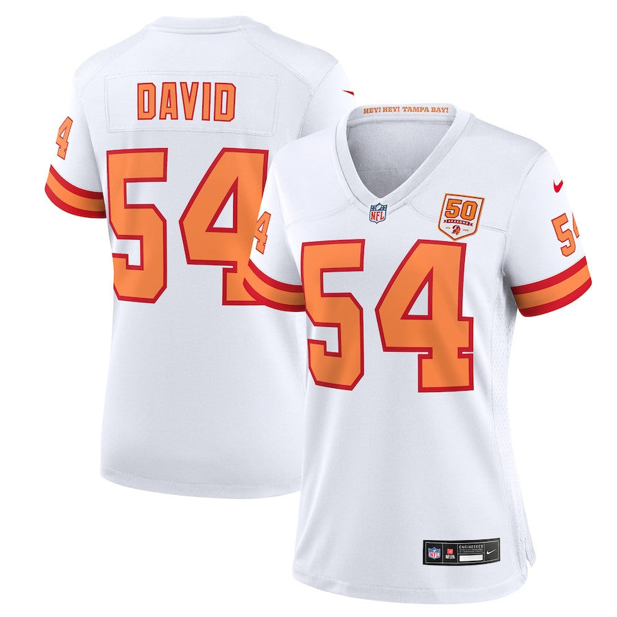 Lavonte David 54 '76 Tampa Bay Buccaneers Women's 50th Season Game Jersey - White
