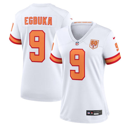 Emeka Egbuka 9 '76 Tampa Bay Buccaneers Women's 50th Season Game Jersey - White