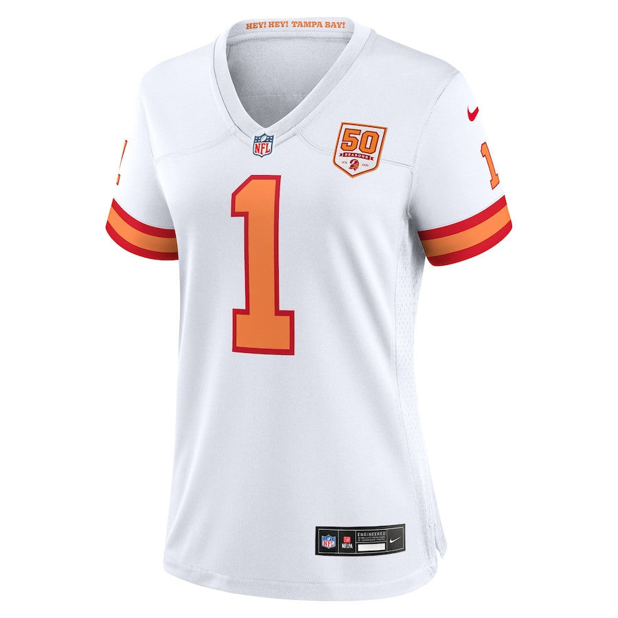 Rachaad White 1 '76 Tampa Bay Buccaneers Women's 50th Season Game Jersey - White