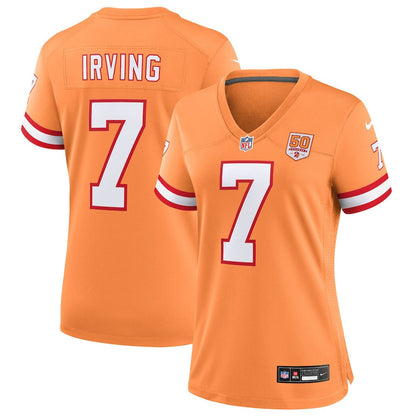Bucky Irving 7 Tampa Bay Buccaneers Women's 50th Season Game Jersey - Creamsicle