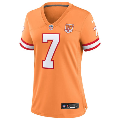 Bucky Irving 7 Tampa Bay Buccaneers Women's 50th Season Game Jersey - Creamsicle