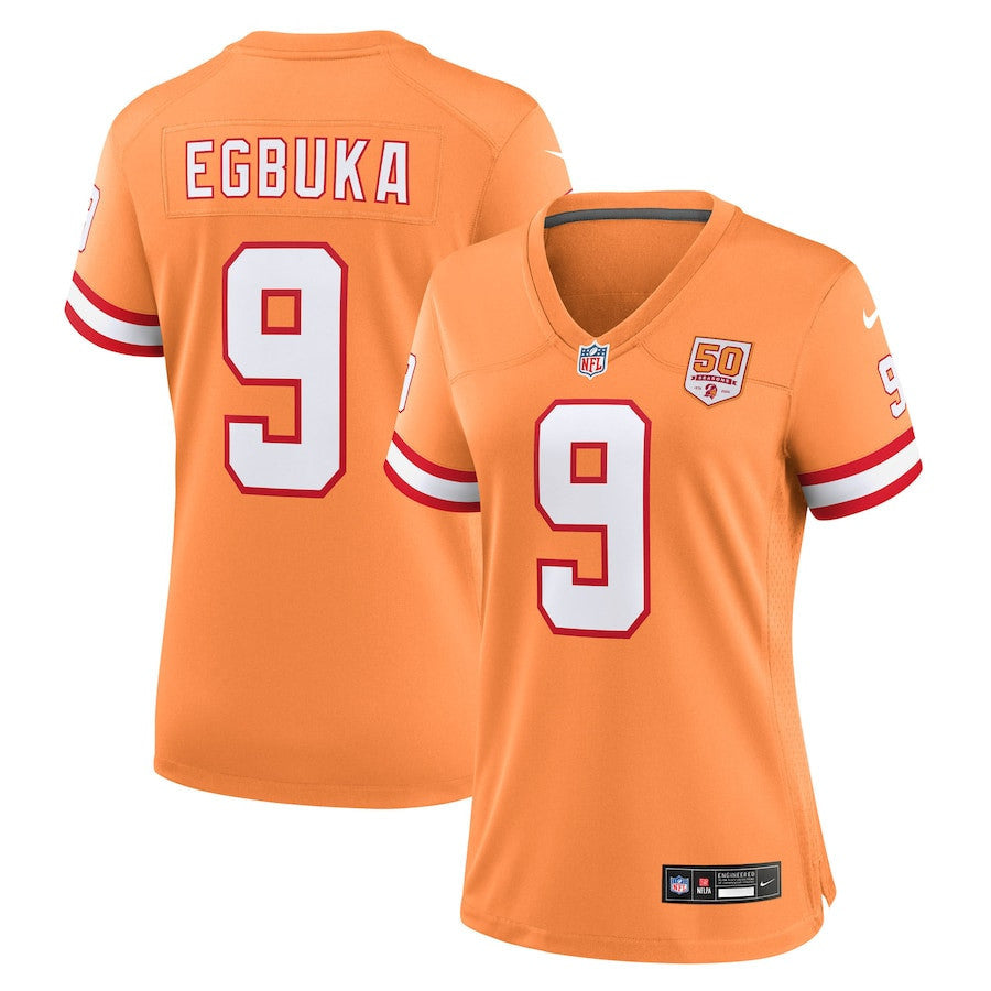 Emeka Egbuka 9 Tampa Bay Buccaneers Women's 50th Season Game Jersey - Creamsicle