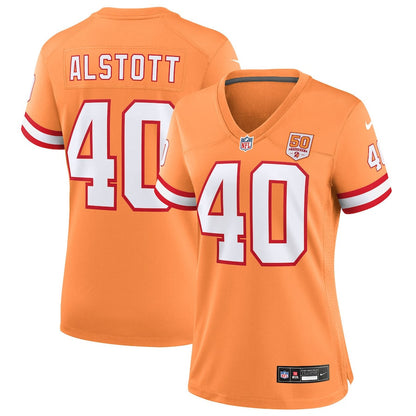 Mike Alstott 40 Tampa Bay Buccaneers Women's 50th Season Game Jersey - Creamsicle